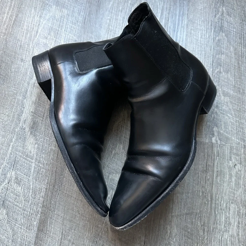 Hedi Slimane Saint Laurent Wyatt 44 US 11 Chelsea Men's Boots Leather Y2K YSL